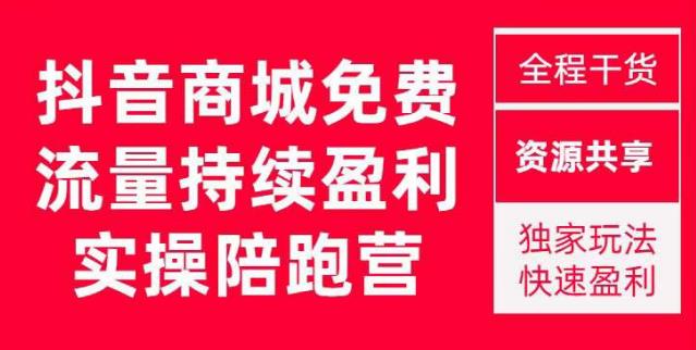 抖音商城搜索持续盈利陪跑成长营，抖音商城搜索从0-1、从1到10的全面解决方案-pcp资源社