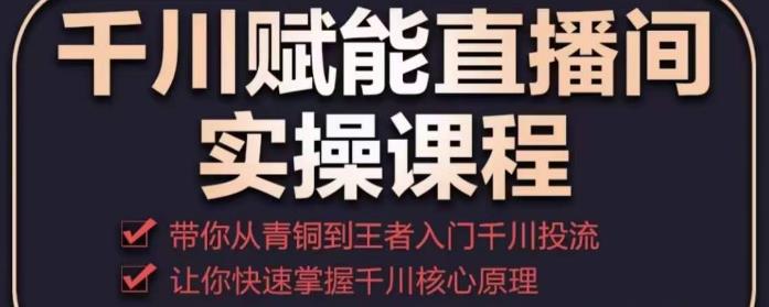 千川赋能直播间实操课程，带你从青铜到王者的入门千川投流，让你快速掌握千川核心原理-pcp资源社