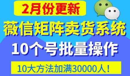 微信矩阵卖货系统，多线程批量养10个微信号，10种加粉落地方法，快速加满3W人卖货！-pcp资源社