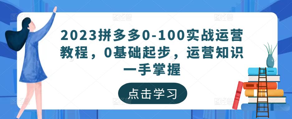 2023拼多多0-100实战运营教程，0基础起步，运营知识一手掌握-pcp资源社