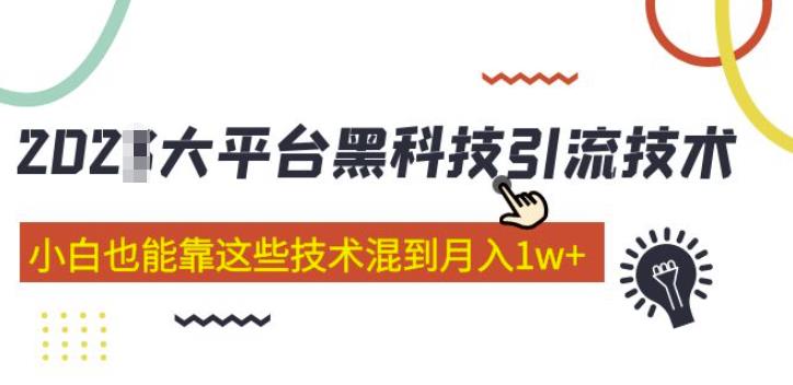 大平台黑科技引流技术，小白也能靠这些技术混到月入1w+(2022年的课程）-pcp资源社