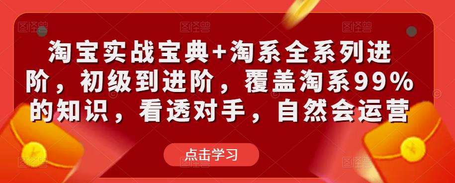 淘宝实战宝典+淘系全系列进阶，初级到进阶，覆盖淘系99%的知识，看透对手，自然会运营-pcp资源社