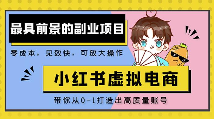 小红书蓝海大市场虚拟电商项目，手把手带你打造出日赚2000+高质量红薯账号-pcp资源社