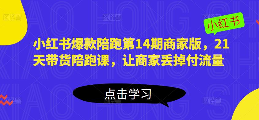 小红书爆款陪跑第14期商家版，21天带货陪跑课，让商家丢掉付流量-pcp资源社