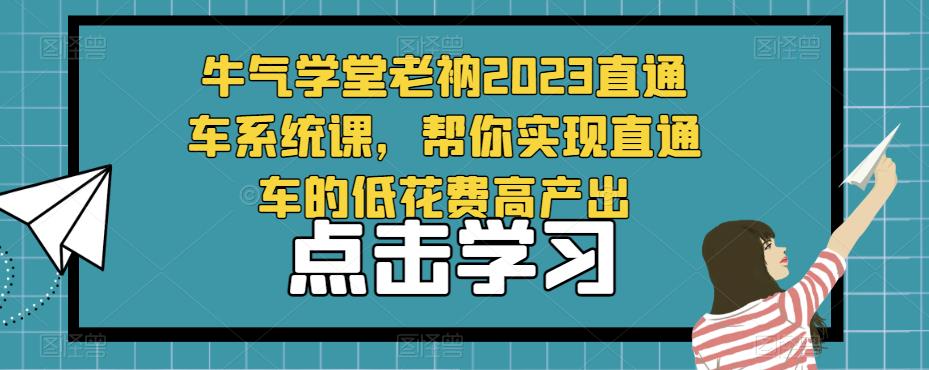 牛气学堂老衲2023直通车系统课，帮你实现直通车的低花费高产出-pcp资源社