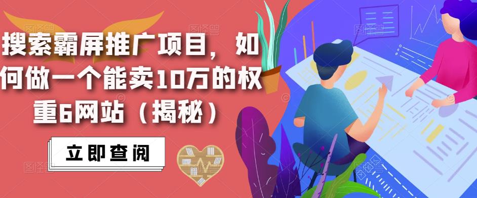 搜索霸屏推广项目，如何做一个能卖10万的权重6网站（揭秘）-pcp资源社