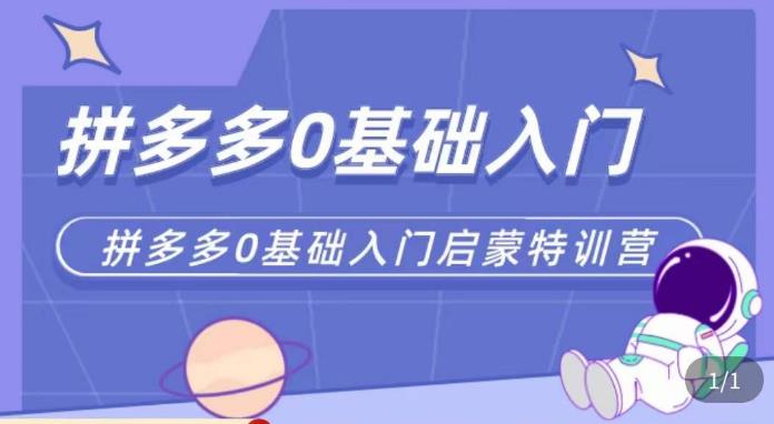 六一电商·拼多多运营0-1实操特训营，拼多多从基础到进阶的可实操玩法-pcp资源社