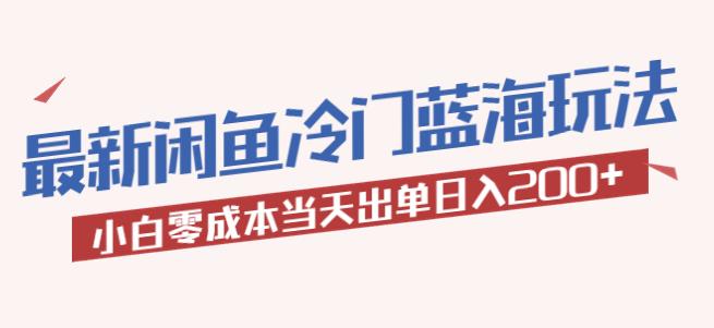 2023最新闲鱼冷门蓝海玩法，小白零成本当天出单日入200+【揭秘】-pcp资源社