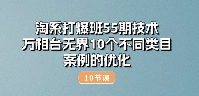 淘系打爆班55期技术：万相台无界10个不同类目案例的优化(10节)-pcp资源社