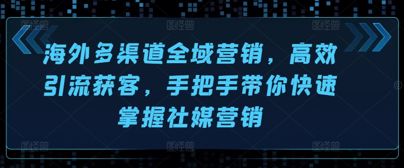 海外多渠道全域营销，高效引流获客，手把手带你快速掌握社媒营销-pcp资源社