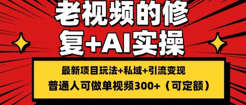 修复老视频的玩法，搬砖+引流的变现(可持久)，单条收益300+【揭秘】-pcp资源社