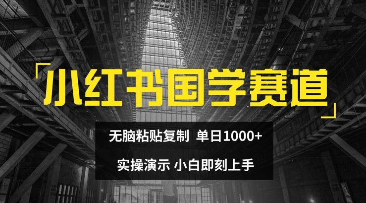 小红书国学赛道，无脑粘贴复制，单日1K，实操演示，小白即刻上手【揭秘】-pcp资源社