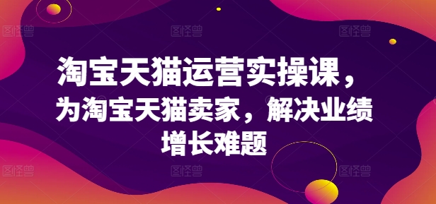 淘宝天猫运营实操课，为淘宝天猫卖家，解决业绩增长难题-pcp资源社