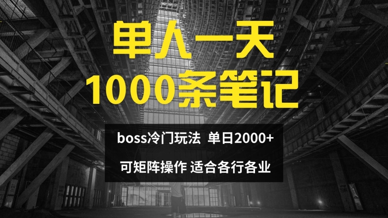 单人一天1000条笔记，日入2000+，BOSS直聘的正确玩法【揭秘】-pcp资源社