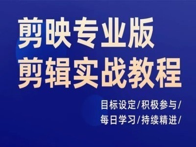 剪映专业版剪辑实战教程，目标设定/积极参与/每日学习/持续精进-pcp资源社