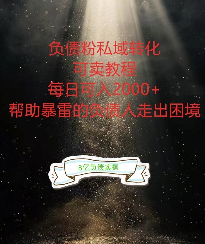 负债粉掘金计划，帮助负债者解决问题，债务规划，债务重组，最好的变现方式【揭秘】-pcp资源社