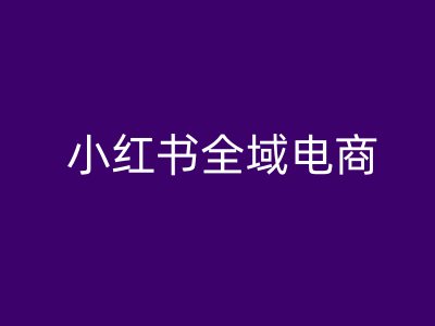 小红书全域电商，小红书电商教程-pcp资源社