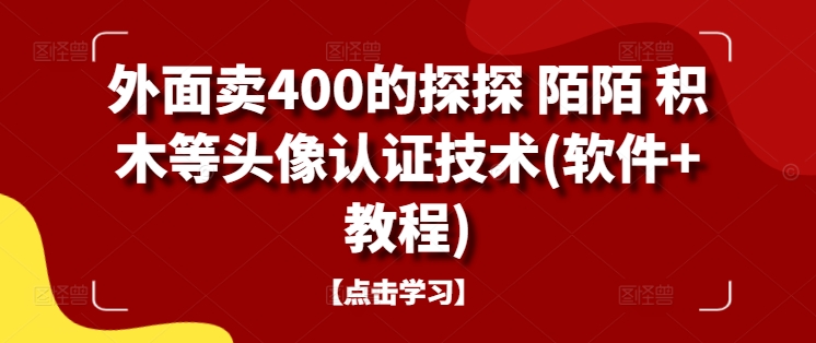 外面卖400的探探 陌陌 积木等头像认证技术(软件+教程)-pcp资源社