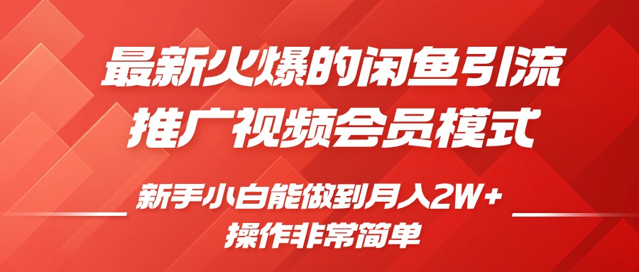 闲鱼引流推广影视会员，0成本就可以操作，新手小白月入过W+【揭秘】-pcp资源社