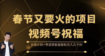 春节又要火的项目视频号祝福，分成计划+带货双收益，轻松月入几个W【揭秘】-pcp资源社