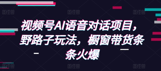 视频号AI语音对话项目，野路子玩法，橱窗带货条条火爆-pcp资源社