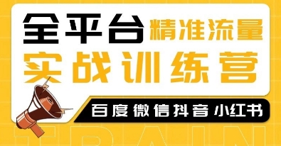 全平台精准流量实战训练营，百度微信抖音小红书SEO引流教程-pcp资源社