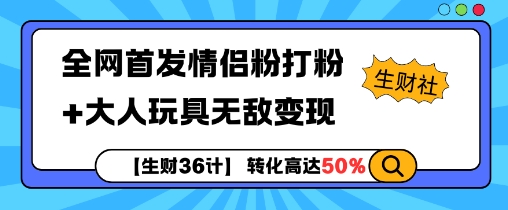 【生财36计】全网首发情侣粉打粉+大人玩具无敌变现-pcp资源社