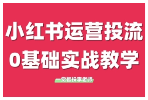 小红书运营投流，小红书广告投放从0到1的实战课，学完即可开始投放-pcp资源社