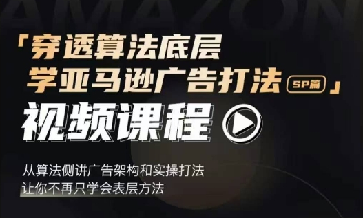 穿透算法底层，学亚马逊广告打法SP篇，从算法侧讲广告架构和实操打法，让你不再只学会表层方法-pcp资源社