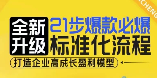 21步爆款必爆标准化流程，全新升级，打造企业高成长盈利模型-pcp资源社