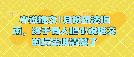 小说推文1月份玩法指南，终于有人把小说推文的玩法讲清楚了!-pcp资源社