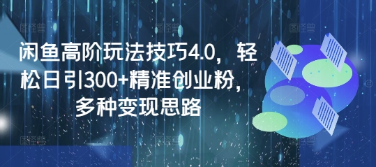 闲鱼高阶玩法技巧4.0，轻松日引300+精准创业粉，多种变现思路-pcp资源社